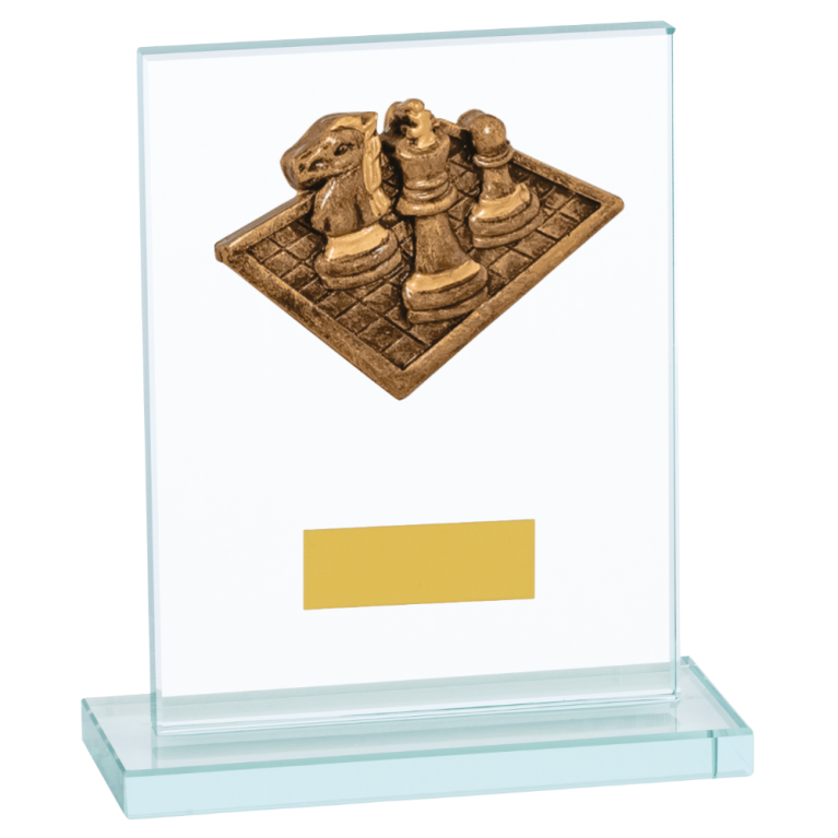 Glass Plaque with Chess Trim in 2 sizes