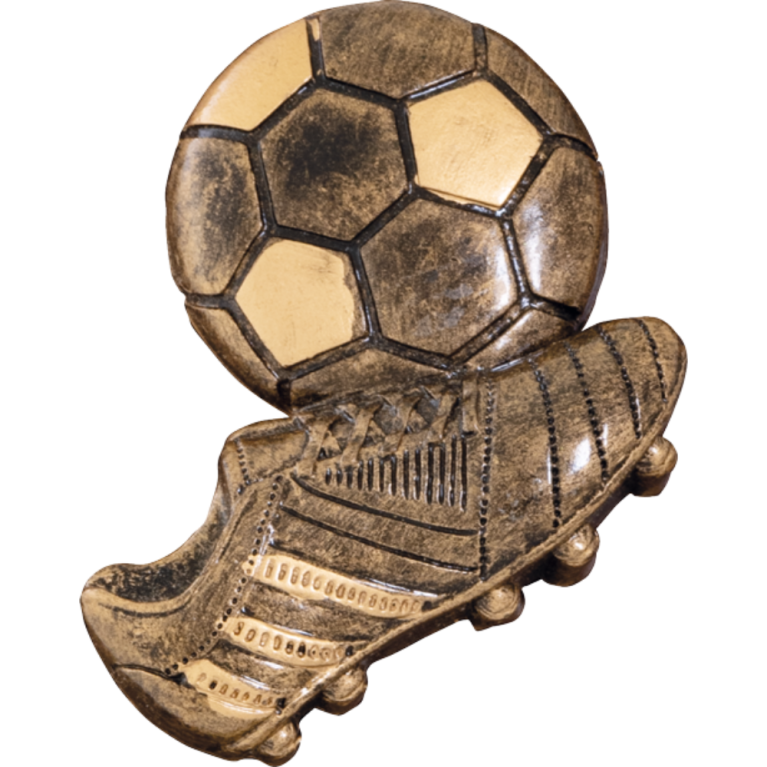 Antique Gold Football Boot & Ball Trim with Highlights