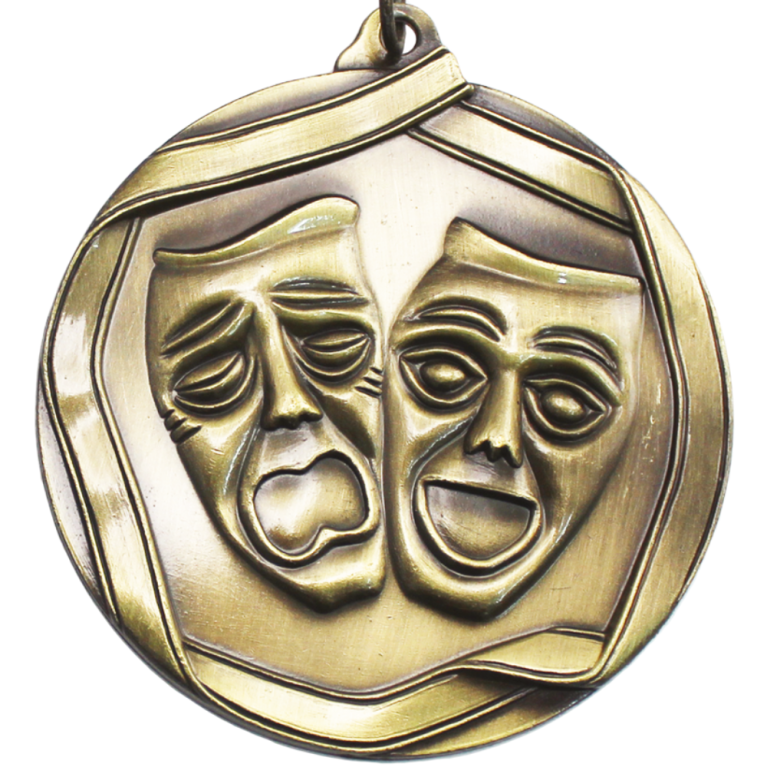 Drama Medal in Antique Silver Finish 60mm