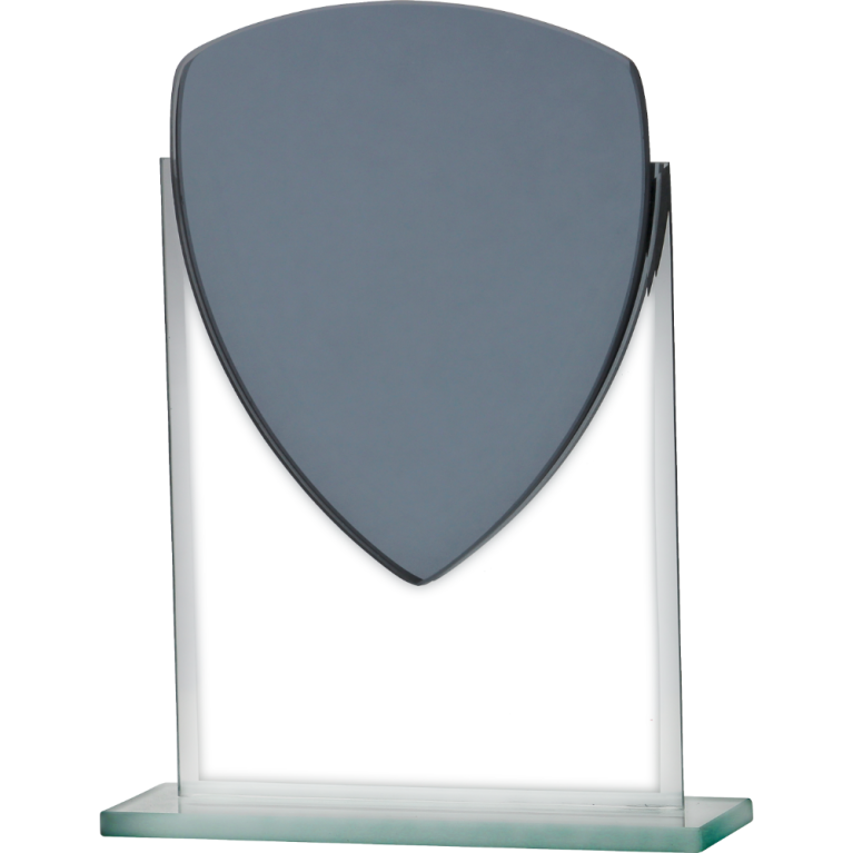 All Activity Prestige Glass Plaque and Base with Grey Trim For Engraving or Printing 3 sizes