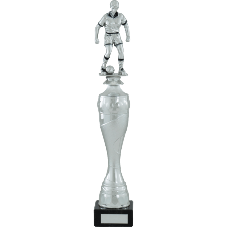 Bright Silver Figurine on Stem with Marble Base in 3 Sizes