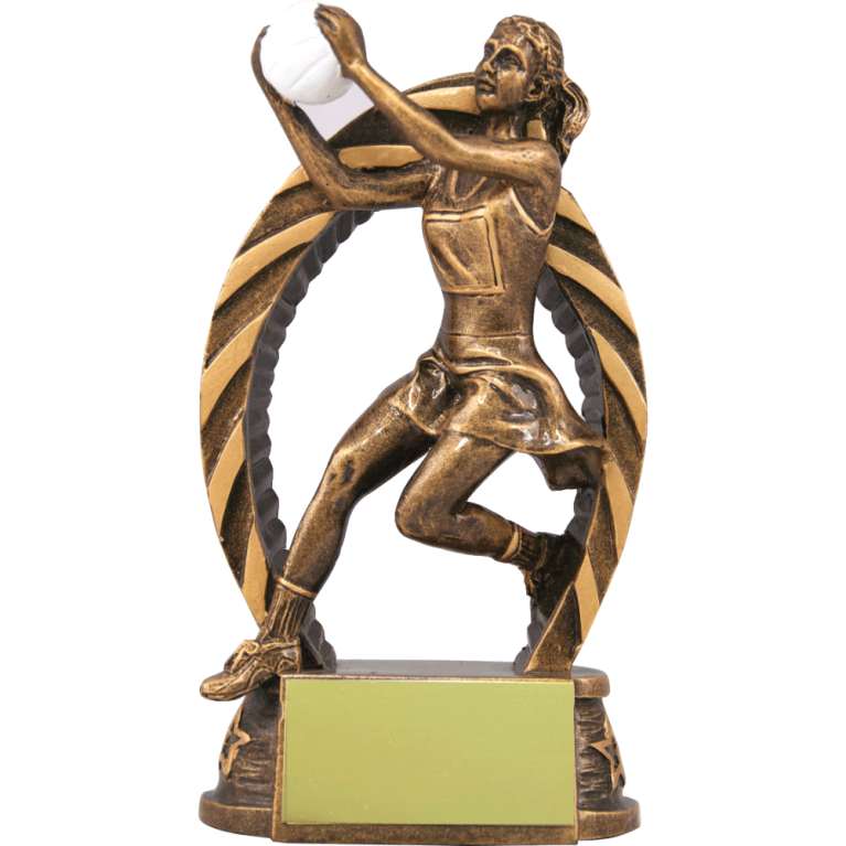 Tri Colour Netball Figure One piece Award in 2 sizes