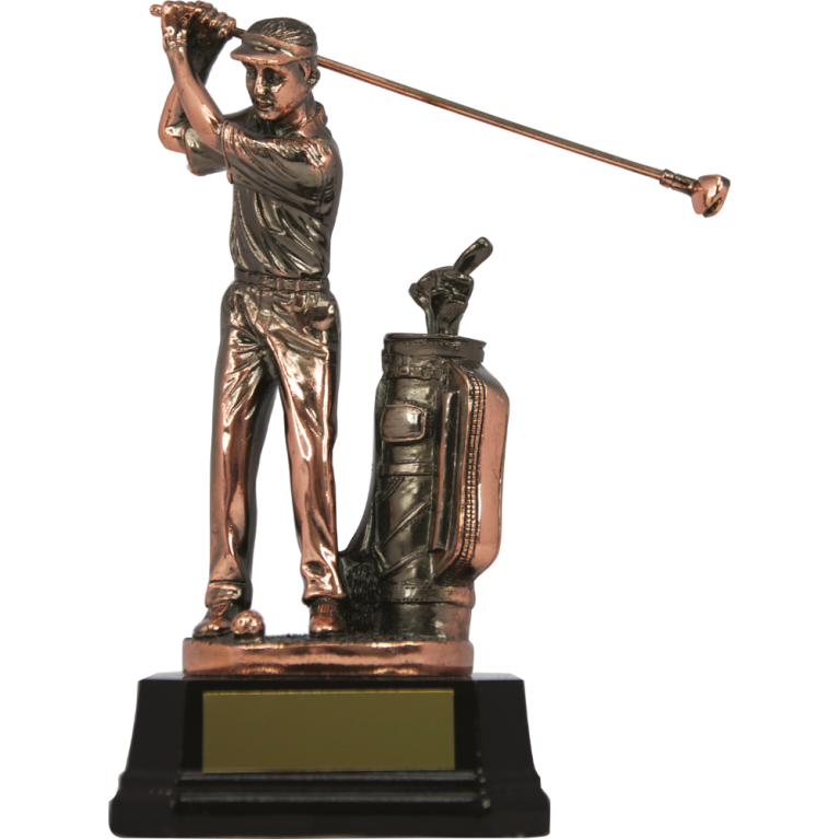 Golf Figurine in Antique Gold Electroplate 1 size