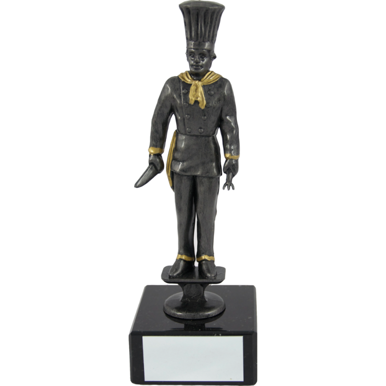 Chef Figurine in two tone on Marble Base 1 size