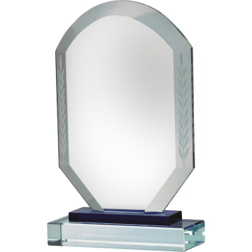 All Activity Prestige Glass Plaque with Black Glass Base For Engraving or Printing 3 sizes