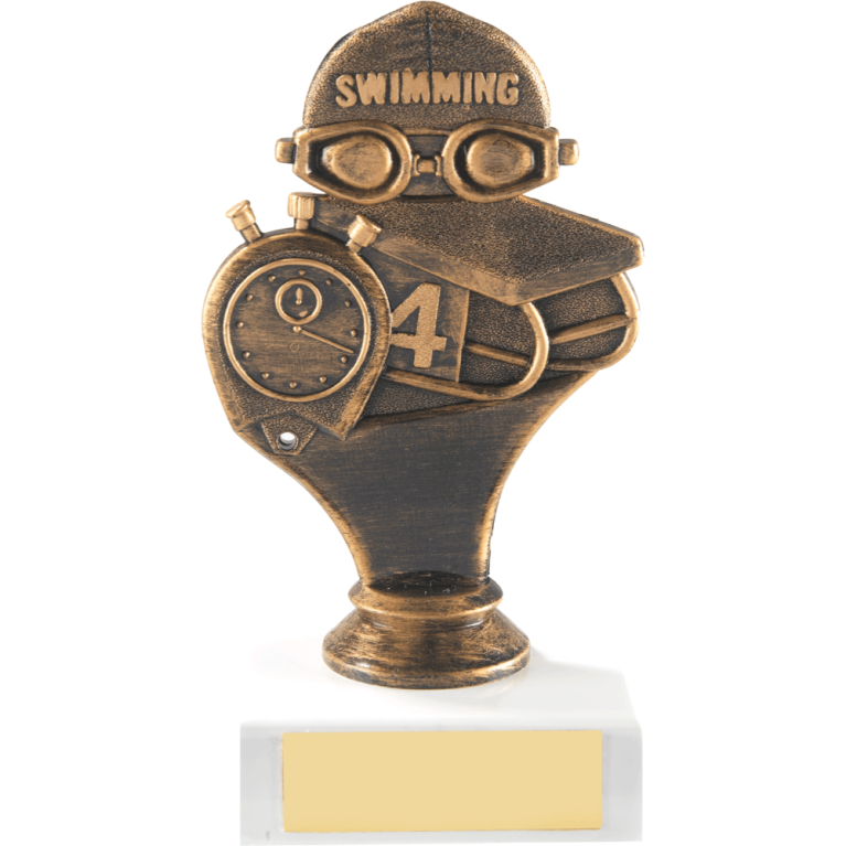 Swimming Award in 3 colours on Marble Base