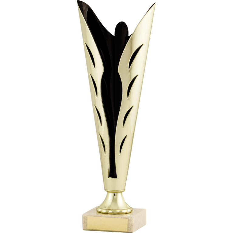 Abstract All Activity with Bright Gold Top with Black Trim and Column on Marble Base in 5 sizes