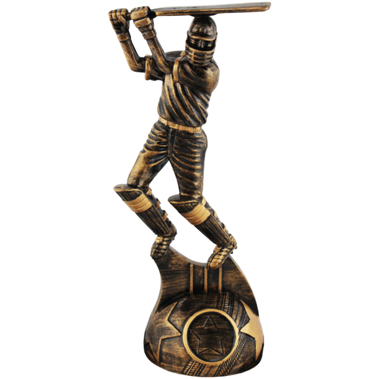 Cricket Batting in Antique Gold with Gold Highlights