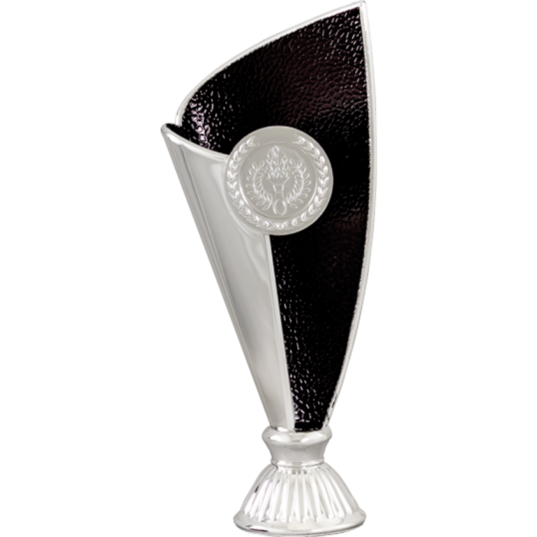 Bright Silver Cup/Riser with Black Trim and 1" Centre 3 sizes