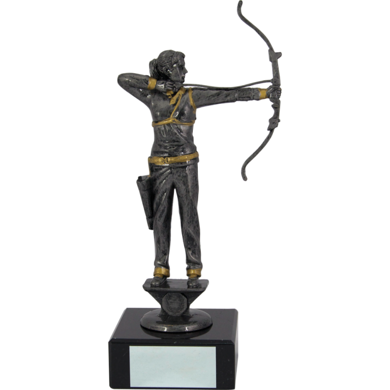 Female Archery Figure on Marble Base