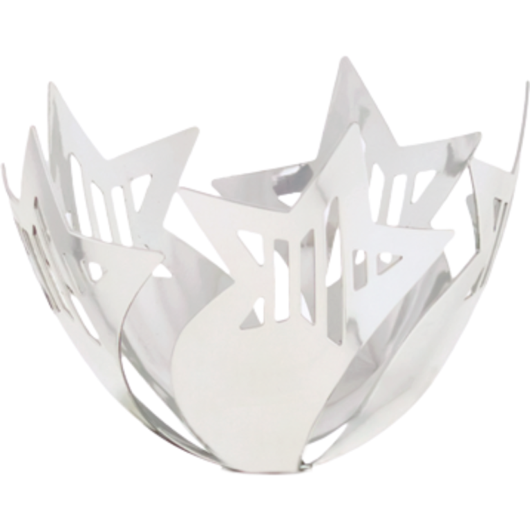 Bright Silver Metal Bowl with Laser Cut Design 3 sizes