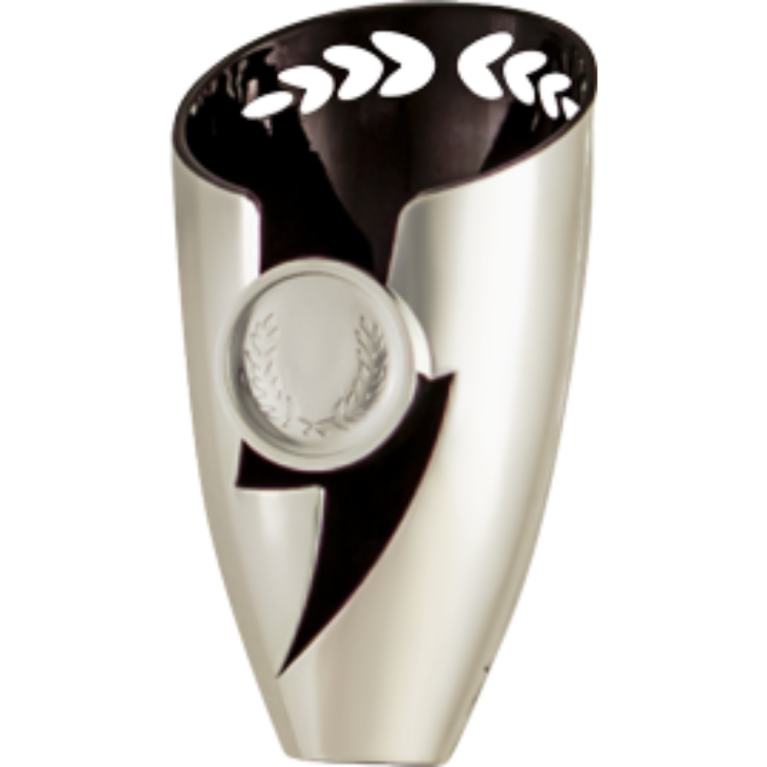 Bright Silver Cup/Riser with Black Trim and 1" Centre 2 sizes