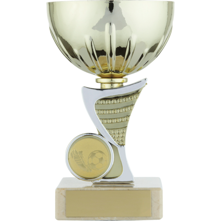 All Activity with Bright Gold Bowl with two colour stem 1" Centre Marble Base in 11 sizes