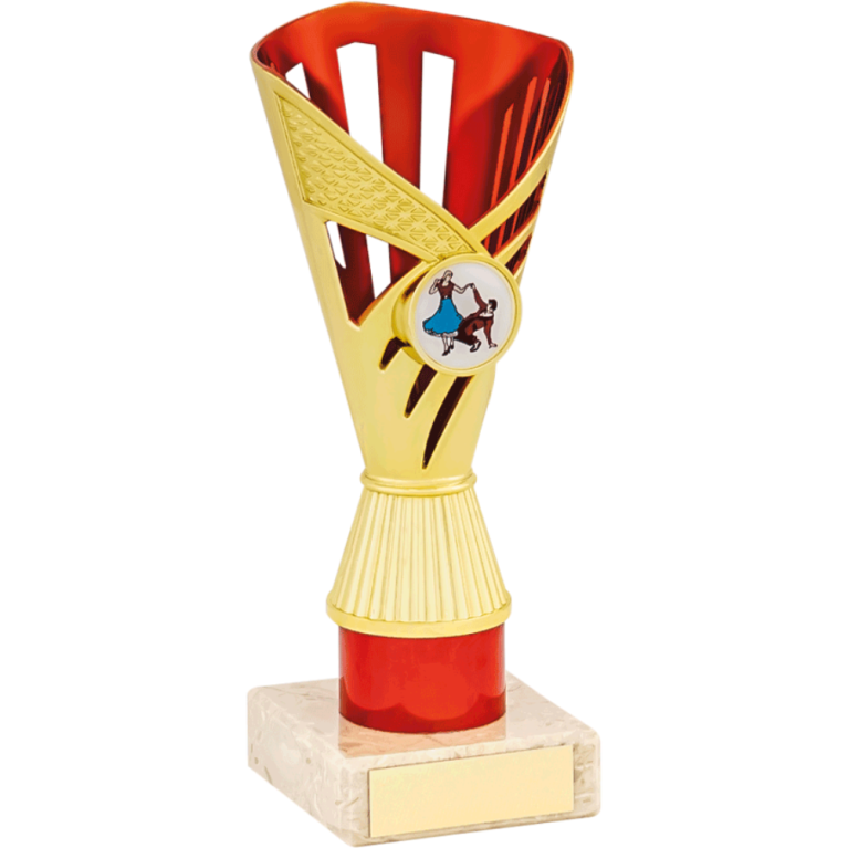 All Activity in Bright Gold with Red Trim on Marble Base in 6 sizes