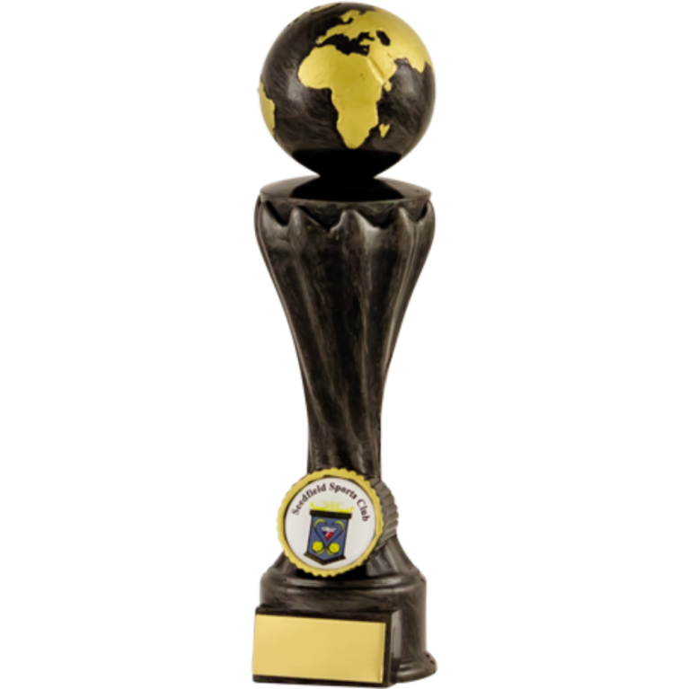 Globe Award in Antique Silver with Gold in 4 sizes