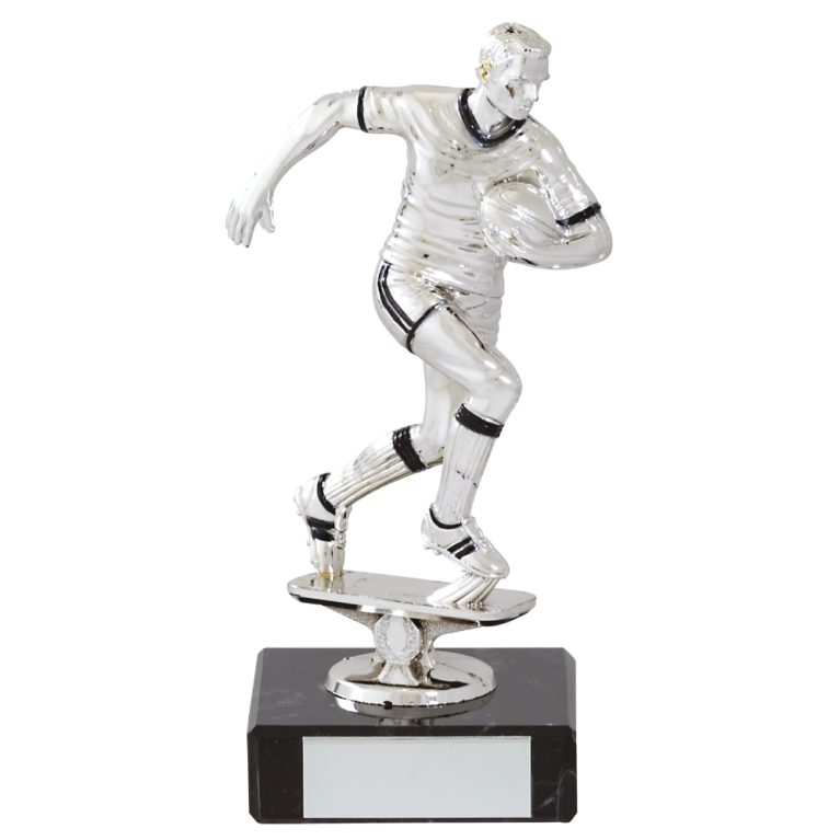 Bright Silver Figurine on Marble Base in 4 Sizes