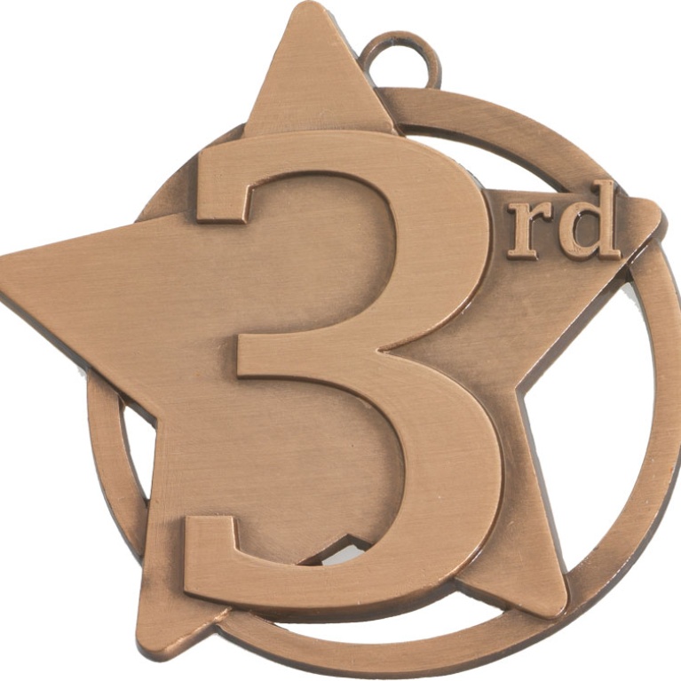 60 mm Star Medal Antique Bronze