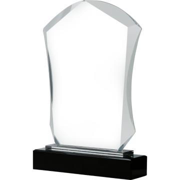 All Activity 20mm Prestige Glass Plaque with Black Glass Base For Engraving or Printing 2 sizes