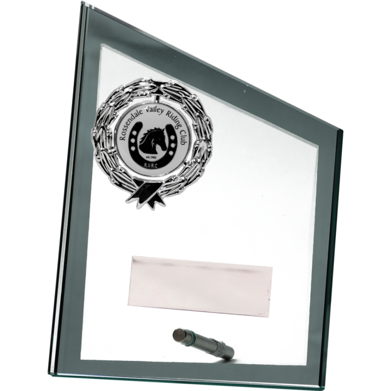 All Activity Glass Plaque with screw base 1" Centre For Engraving or Printing 3 sizes