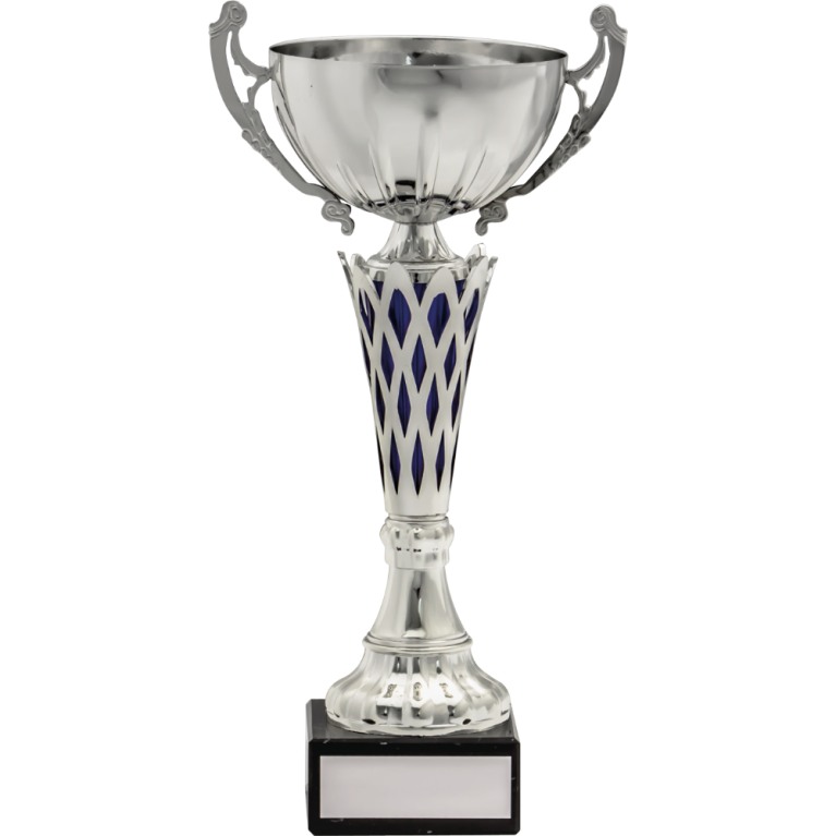 All Activity with Bright Silver Cup and Stem with Red Trim Marble Base in 5 sizes