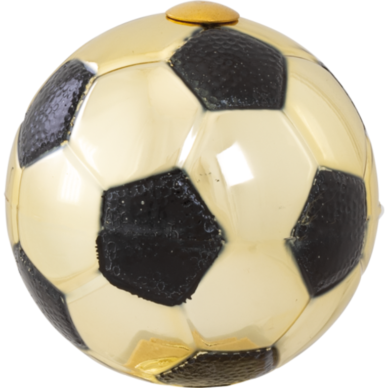 Bright Gold Football Ball with Black Trim Top 4 sizes