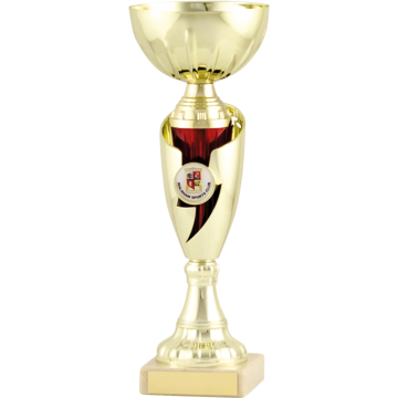 All Activity with Bright Gold Bowl and Stem with Red Trim with 1" Centre Marble Base in 6 sizes