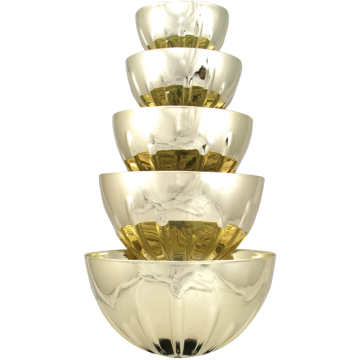 Bright Gold Metal 1/2 Bowl 5 sizes