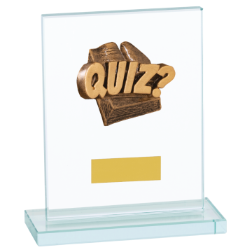 Glass Plaque with Quiz Trim in 2 sizes