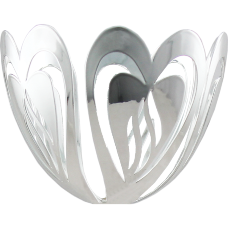 Bright Silver Metal Bowl with Laser Cut Design 4 sizes