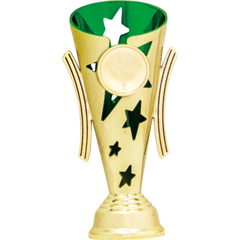 Bright Gold Cup/Riser with Green Trim and 1" Centre 2 sizes