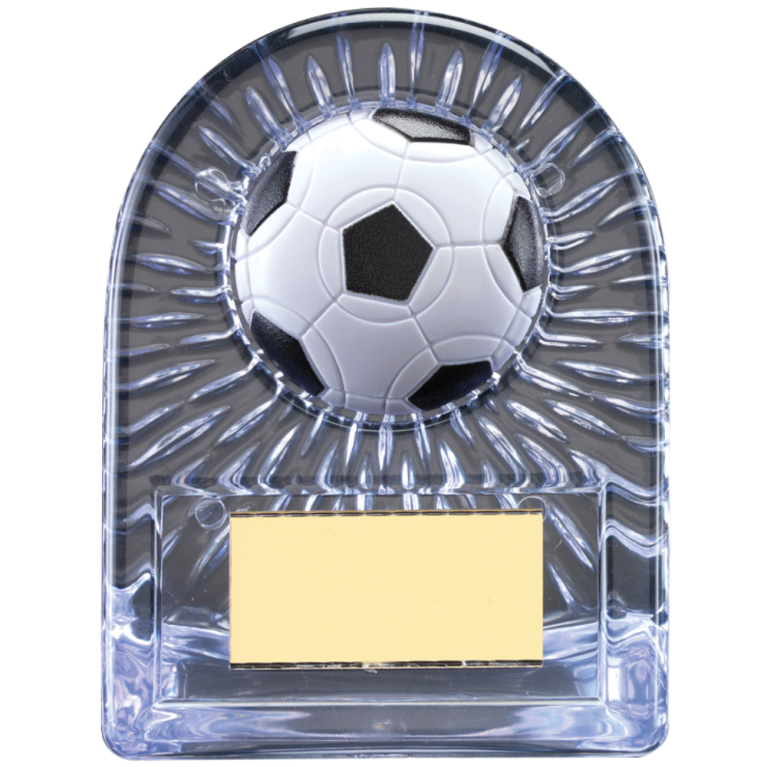 Clear Acrylic Plaque with 2" Football centre in 3 sizes