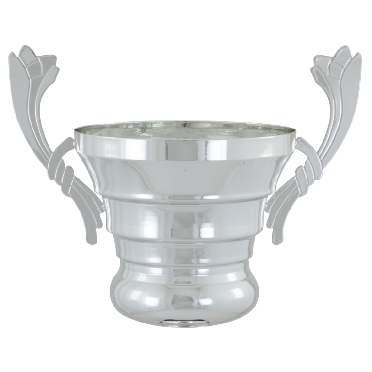 Bright Silver 3/4 Bowl with Decorative Handles in 5 Sizes