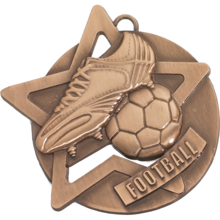 60MM FOOTBALL STAR MEDAL