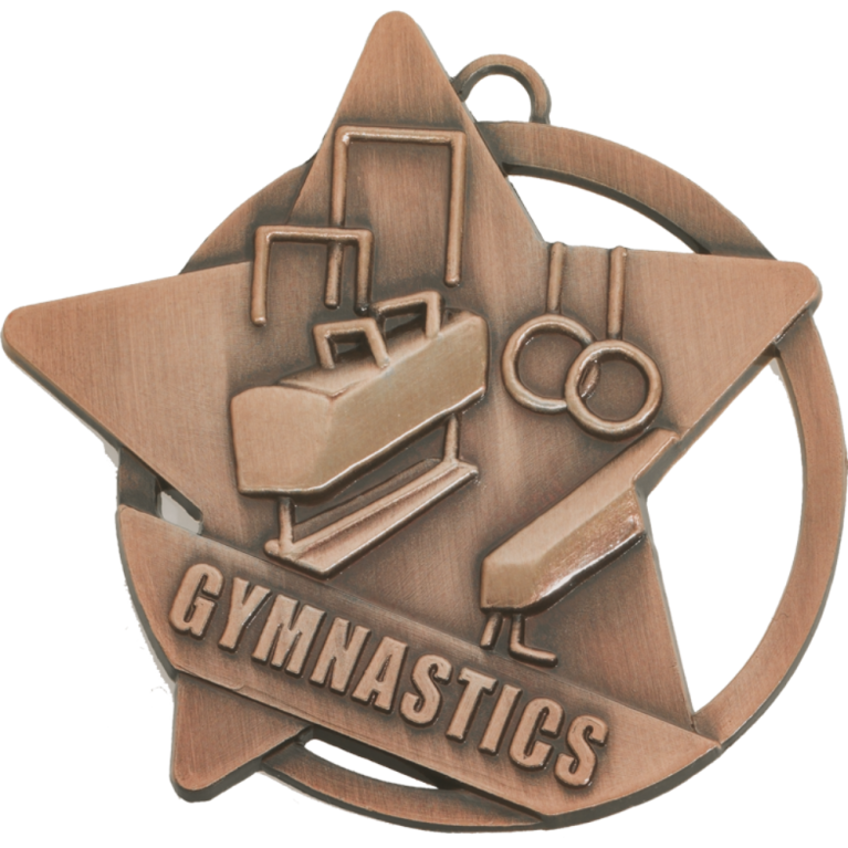 60MM GYMNASTICS STAR MEDAL