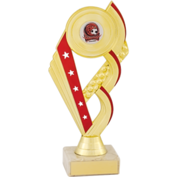 All Activity with Bright Gold Top with 1" Centre and Red Trim on Marble Base in 5 sizes