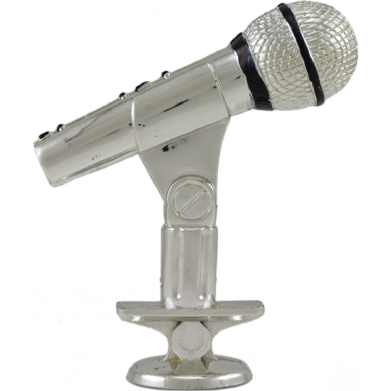 Microphone top in Bright Silver with Black Trim