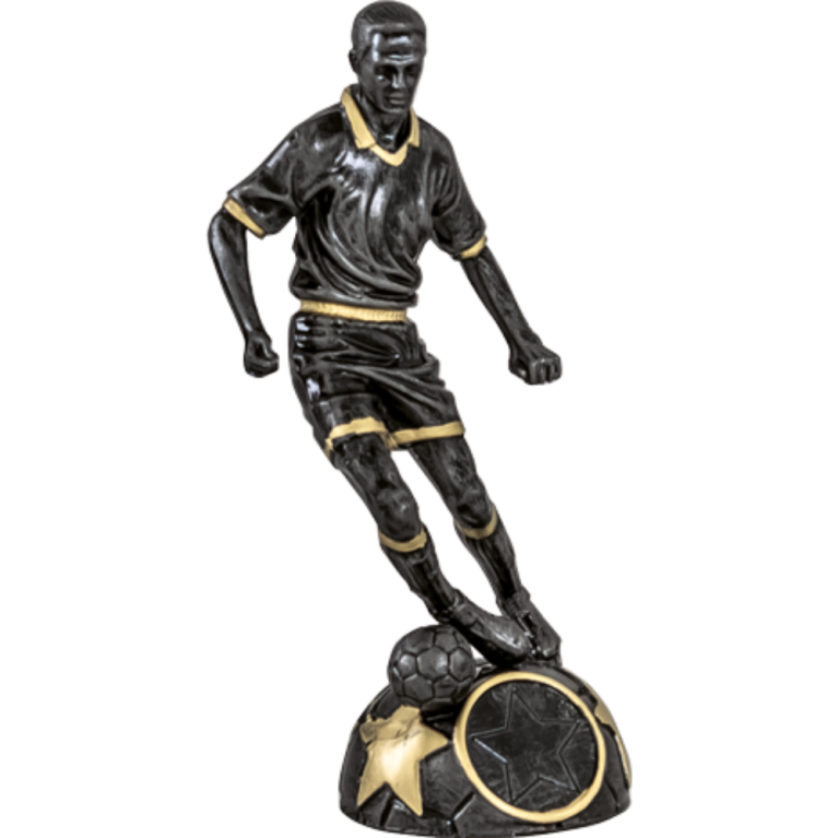 Football Male in Antique Silver Finish with Gold Trim