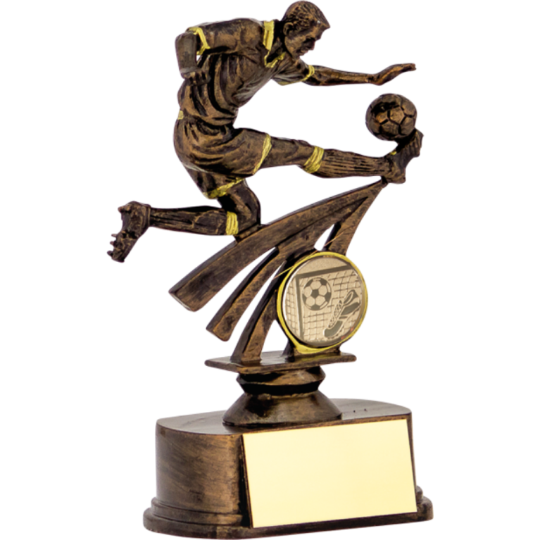 Premier Football Award in Antique Gold for 1" Centre in 4 sizes