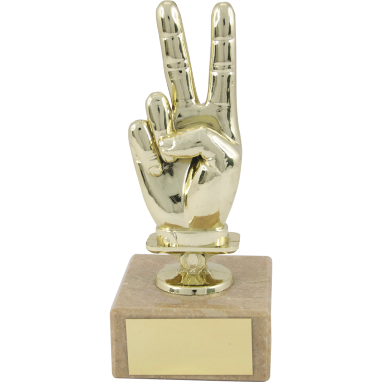 Victory Hand On Marble Base