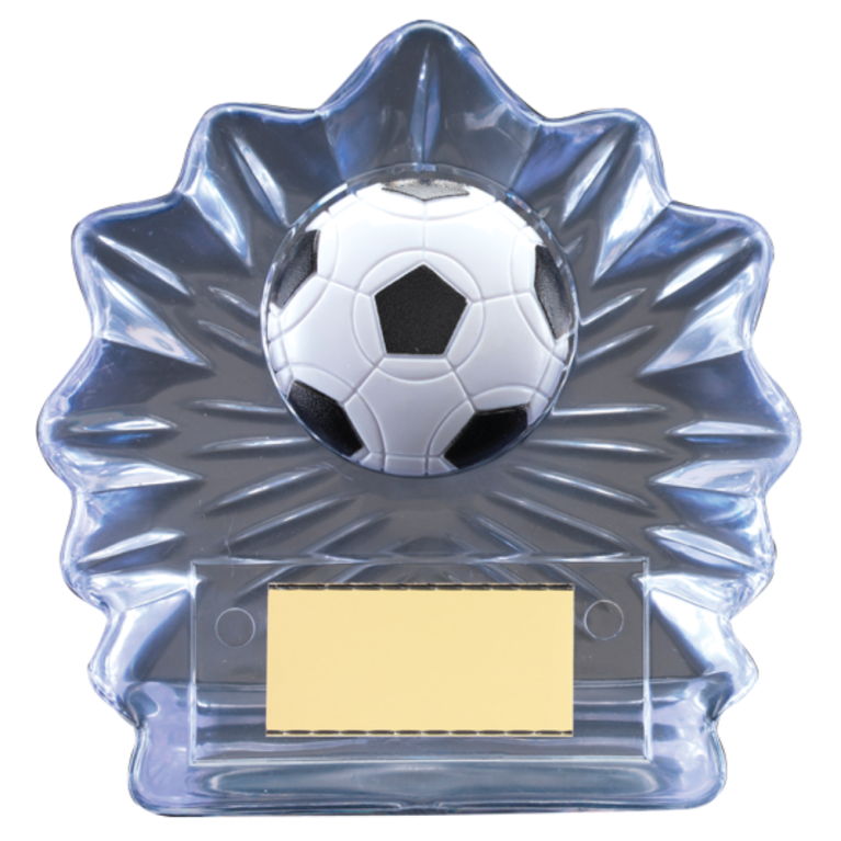 Clear Acrylic Plaque with 2" Football centre in 2 sizes