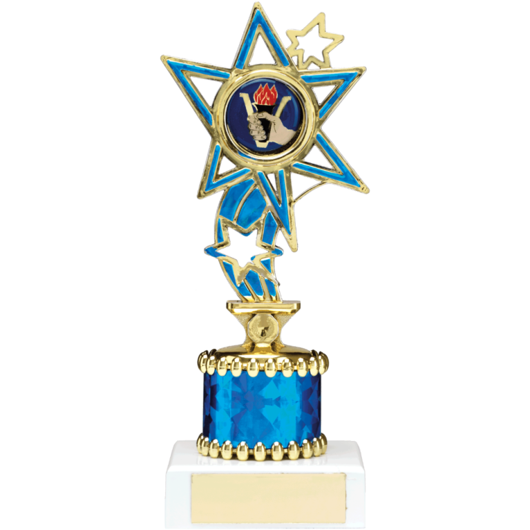 All Activity with Bright Gold and Blue Top and 1" Centre Trim Marble Base in 5 sizes