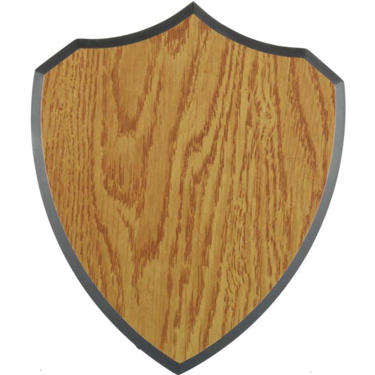 Wooden Shield with Strut in Light Brown Wood Effect in 4 sizes