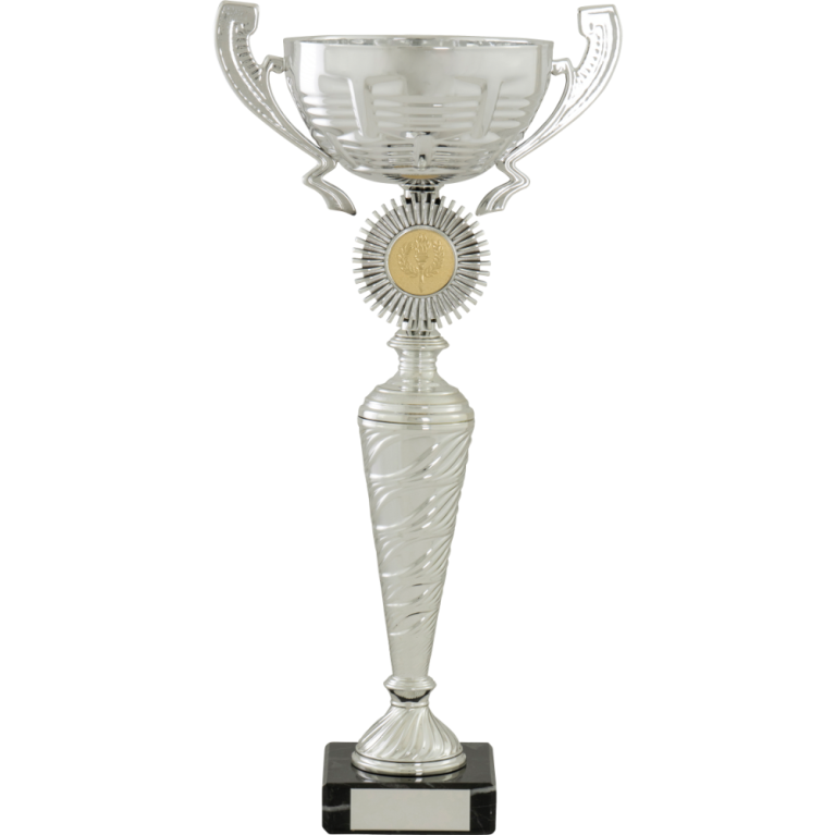 All Activity with Bright Silver Cup and Stem with 1" Centre Marble Base in 5 sizes