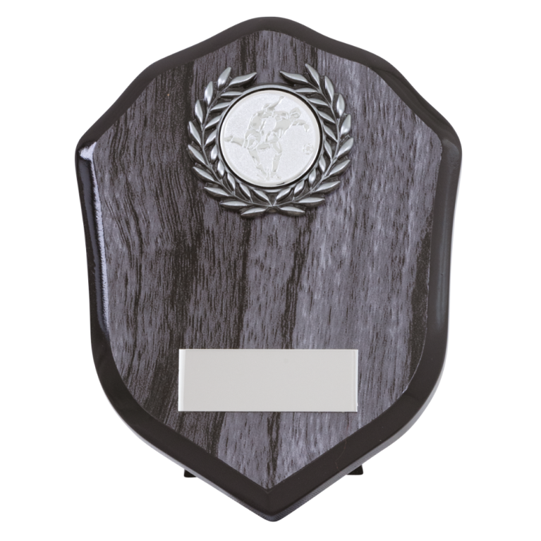 All Activity Grey Wood Effect Shield with 1" Centre 3 sizes