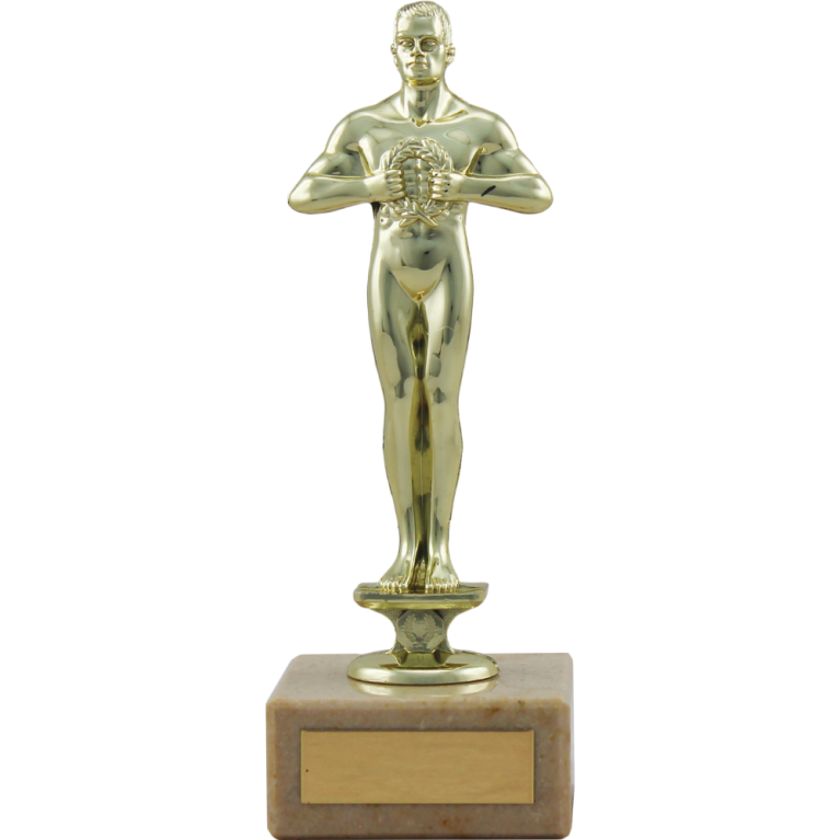 Oscar Award in Bright Gold on Marble Base in 2 sizes