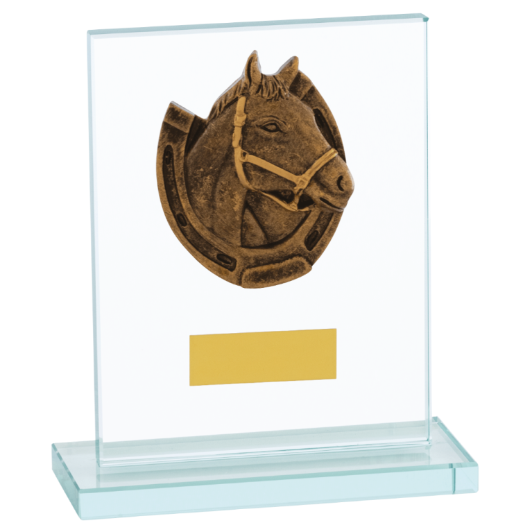 Glass Plaque with Horse Trim 2 sizes